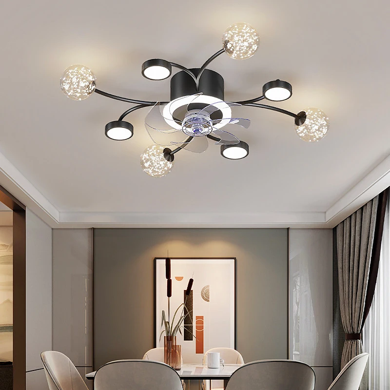 Living room decoration bedroom decor led ceiling fans with lights remote control dining room ceiling fan light indoor lighting