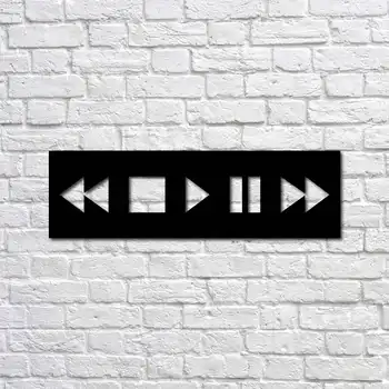 

Металлический декор стен Play Pause Buttons15 x 50 cm