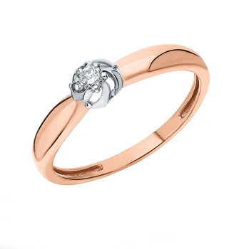 

Gold ring with diamonds sunlight sample 585