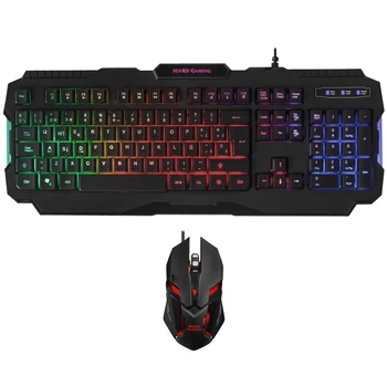 

Mars Gaming BLM6, Pack Gaming Teclado 15 keys Function, Antighosting + Mouse Optical Sensor 4000DPI, lighting will RGB, 6 buttons