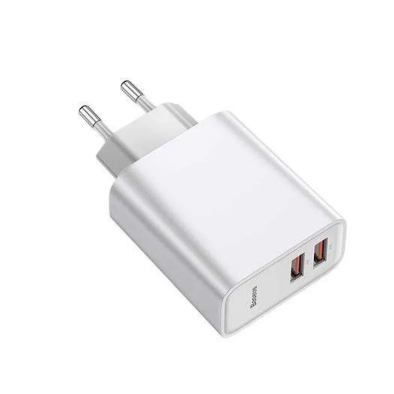 Сетевое зарядное устройство Baseus Speed Dual QC3.0 Quick charger U+U 30W EU CCFS-E02(Белый
