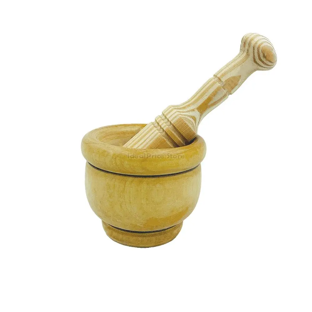 Idealprice Store®manual Wood Mortar, Kitchen Tools, Mixing Bowl, Spice