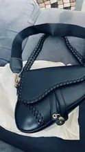 Bolsa de sillín para mujer, Asa de un hombro, tendencia informal, cierre de cerrojo, Material PU con cremallera, bolso de adorno con cierre interior de poliéster, novedad de 2020
