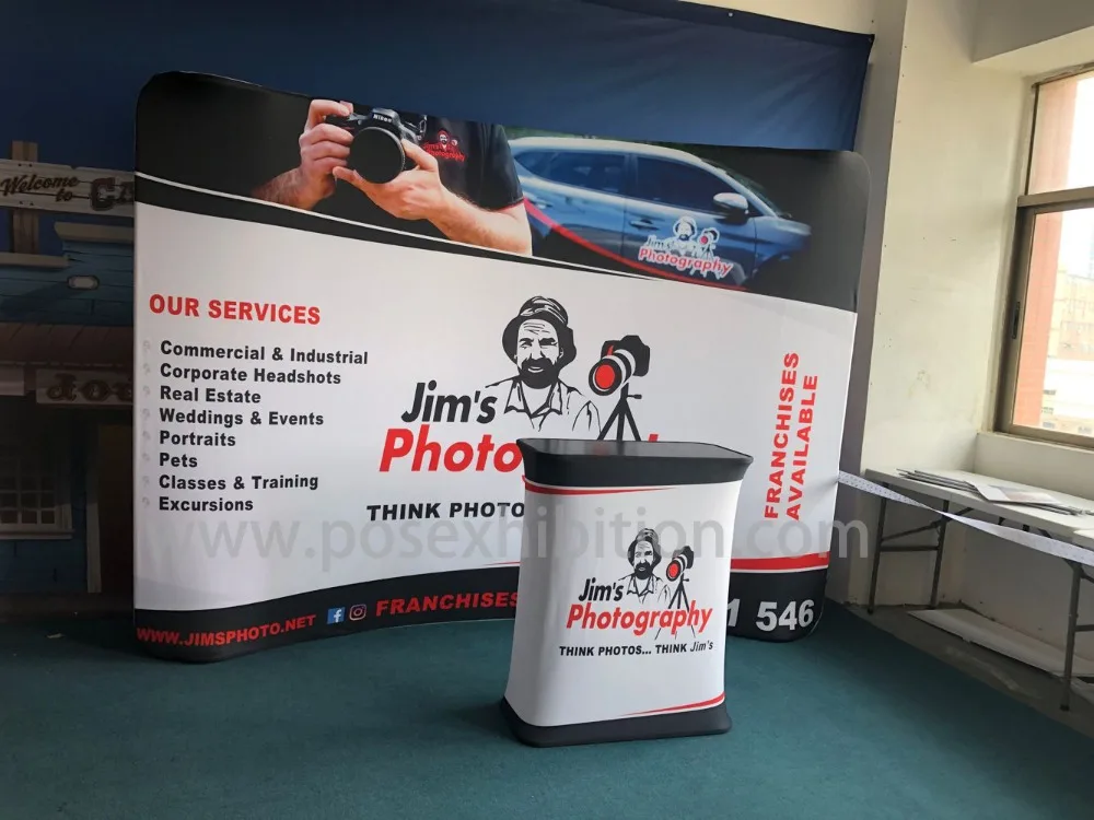 Custom Aluminum Tube Tension Fabric Backdrop Stand Display