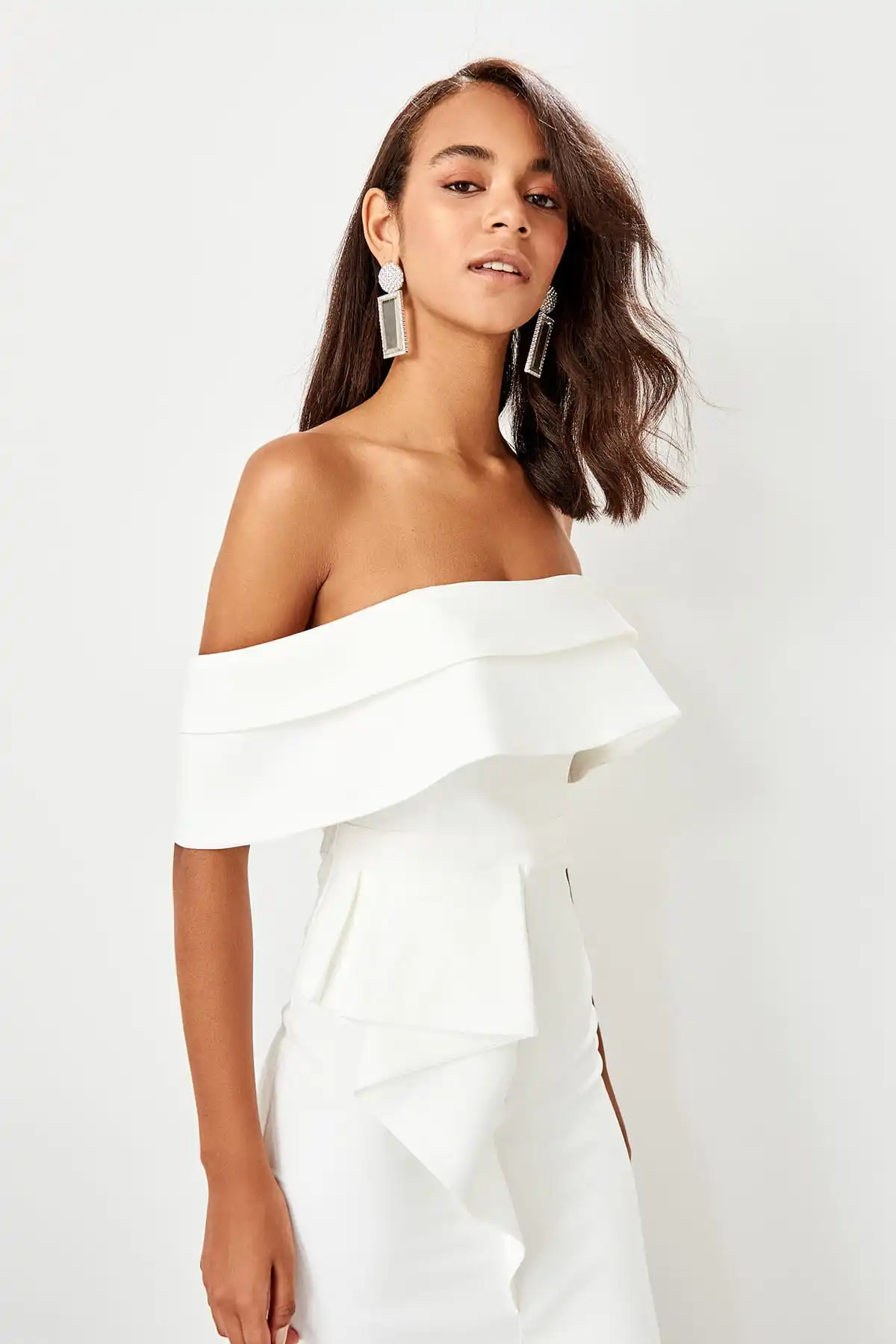 Trendyol маховик детальное вечернее платье TPRSS19BB0495|Вечерние платья| |