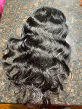 Aliballad-coleta ondulada de agua con cordón, cabello humano brasileño con Clip Afro, 4 peines, Ondulado Natural Remy