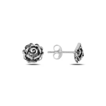 

Teleplus Oxidized Rose Earrings 925 Sterling Silver