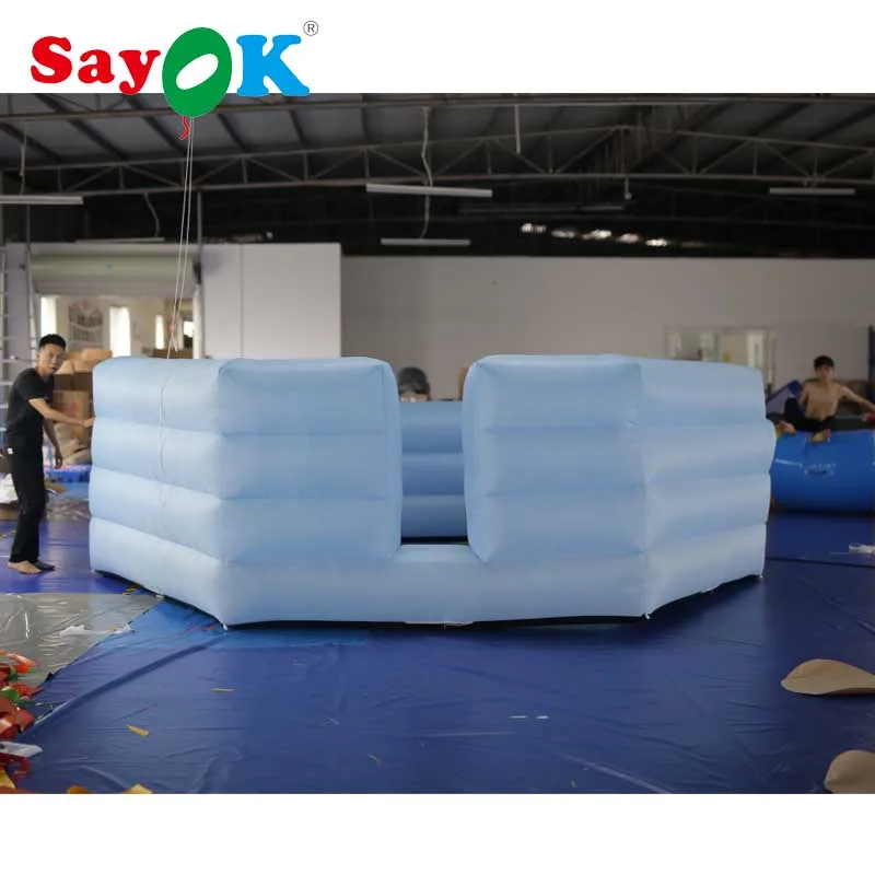 Sayok 15 футов надувной Gaga мяч яма Gagaball корт с электрическим воздуходувкой для наружного/внутреннего семейного школьного деятельности(синий