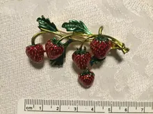 Strawberry Brooches Jewellry Cindy Xiang Plant-Design Summer-Style Women Cute Enamel