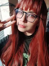 LOUIS FERR-pelucas sintéticas de pelo largo ondulado para mujeres negras, ombré, vino tinto, con flequillo, pelo resistente al calor, estilo africano y americano