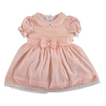 

ebebek Mymio Summer Baby Girl Poplin Short Sleeve Round Neck Dress