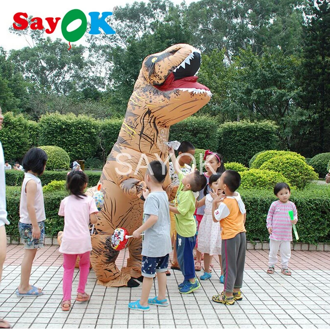 Надувной динозавр T костюмы тираннозавров Blowup T-Rex динозавр надувной костюм на Хеллоуин талисман костюм для взрослых