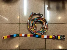 Collar para perro mascota de Diseño perro Collar para perros grandes Talla S M L Collar plano de cuero para perros grandes pequeños Collar para perro colorido arco iris