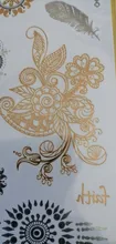 Temporary-Tattoo-Sticker Jewelry Flower Flash-Tatoo Henna Mandala Body-Art Metal Gold