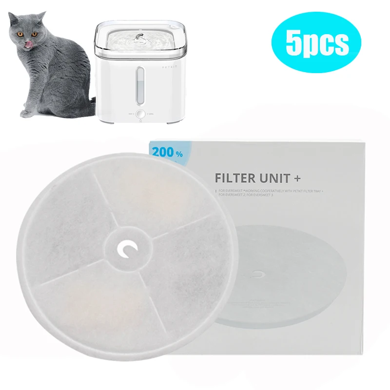 Petkit 5pcs Activated Carbon Filter For LED Automatic Water Dispenser Drinking Fountain Cat Dog Kitten Pet Bowl Drinker Filter