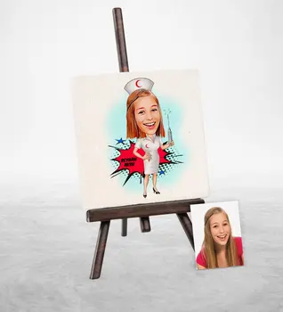 

Personalized Nurse Cartoon Şovaleli Natural Stone-1