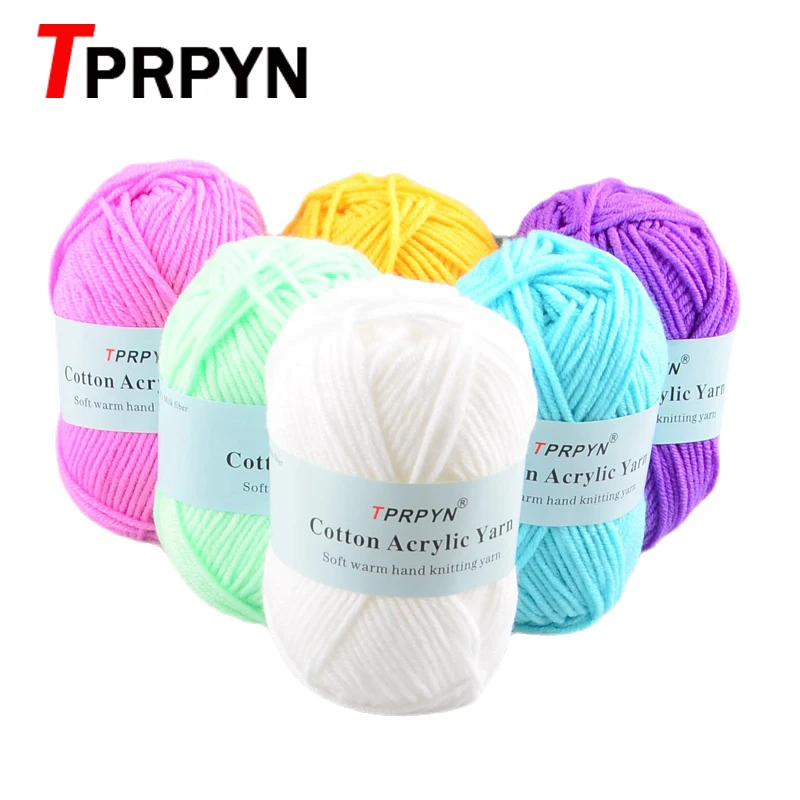TPRPYN 1Pc 25g 50M Milk Cotton Yarn For Hand Knitting Acrylic Wool Knit Yarn Crochet Scarf Hat Yarn DIY Line Threads Handmade