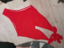 Bañador Sexy unicolor rojo monopieza para mujer, traje de baño Bandage con Push-Up de encaje, bañador brasileño con escote en V profundo y espalda descubierta