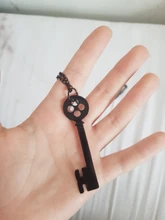 Collar de Metal con personalidad para Halloween, accesorios de esqueleto de llave Coraline de color negro, Retro, del Cofre del Tesoro