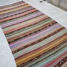 Ранний 20 век плоский плетеный турецкий ковер бегун 4'11''X 11'10''