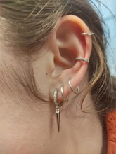 ModaOne-pendientes sencillos de circonio para mujer, aretes de Plata de Ley 925, joyería para la oreja