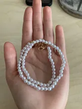 Collar con colgante de concha de amor para mujer, gargantilla de cadena de perlas Simple de 6MM de estilo Vintage, joyería de moda al por mayor