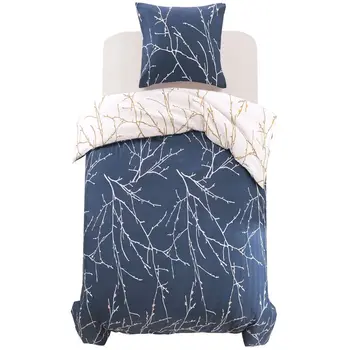 

2 PCs Set duvet cover printing twigs 155x220/80x80 cm linen