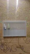 Caja de almacenamiento con ranuras de plástico para limas de uñas, accesorios de manicura con soporte transparente acrílico, 20 unidades
