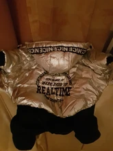 Jumpsuit Pet-Costumes Cotton-Padded Silver-Color Dogs Waterproof Winter Fashion for Hoodie