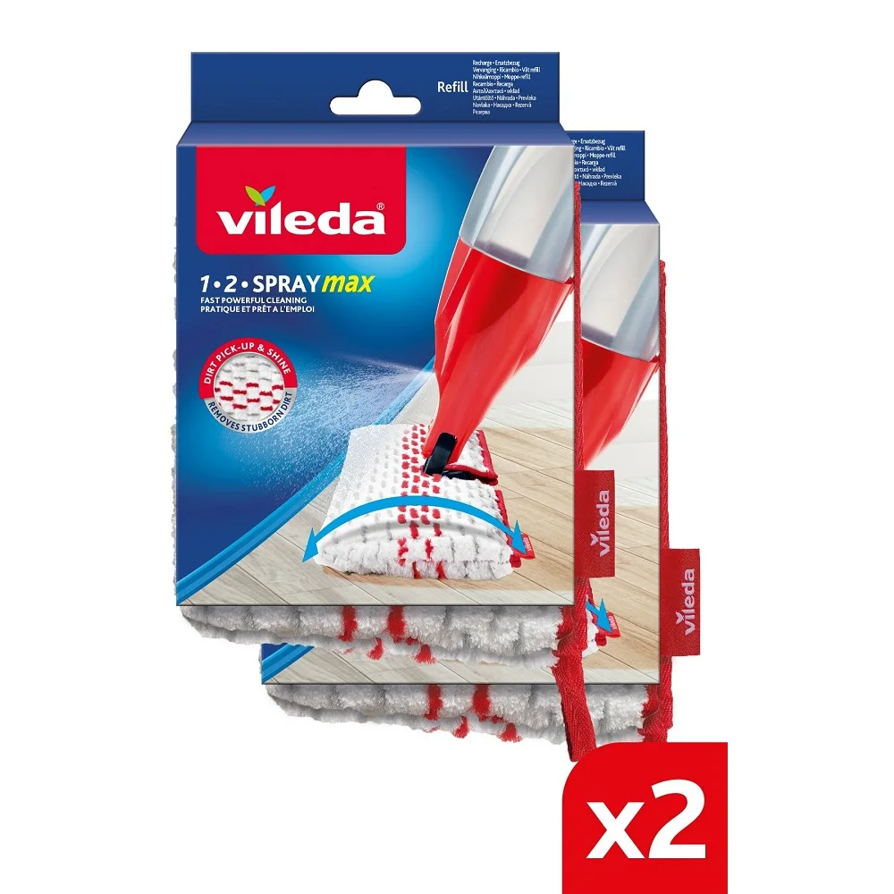 Vileda 1-2 Spray escoba vaporizador, escoba fregona de microfibra