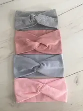 1 Uds. De diadema de Color sólido para niña, diadema trenzada anudada suave elástica para niña, diademas para el cabello accesorios de talla grande