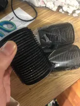 Rodillos de pelo con autoagarre grande para salón profesional, rulos de peluquería, tamaño múltiple, color negro