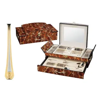

Table set of 72 items in a wooden suitcase munchenhaus mh-1139 Versailles
