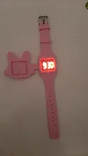 Relojes de dibujos animados de conejo para niños y niñas, Reloj electrónico de goma con tapa, Infantil, Saati