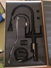 Quyanre-grúa filtrada para cocina, grifo con filtro de agua de rotación 360, mezclador de fregadero de tres vías, color negro mate