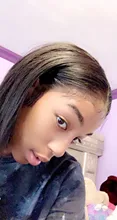 Bob peluca brasileña corta hueso recto pelucas de cabello humano para las mujeres negras peluca negra T malla con división Bob Peluca de cabello humano Pre arrancado