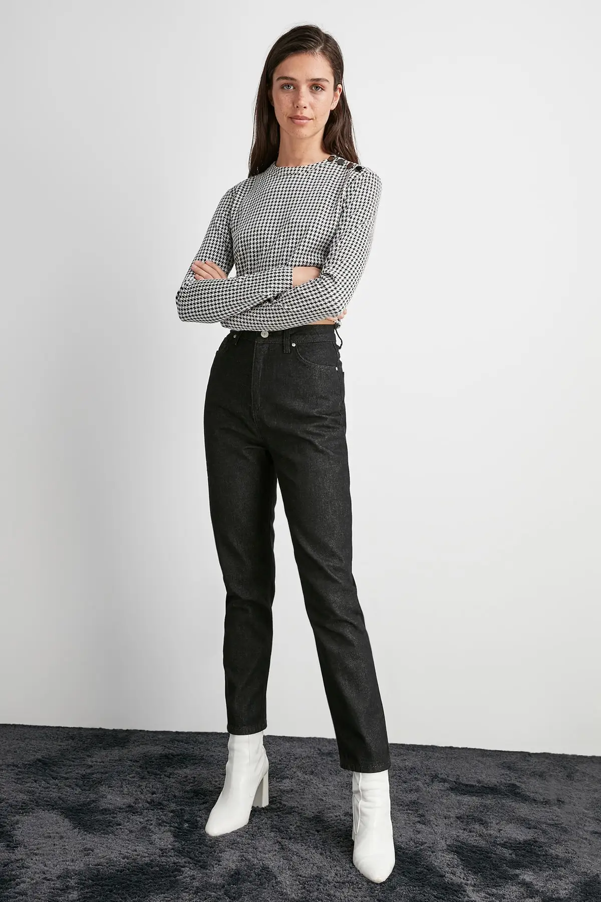 Trendyol/джинсы с высокой талией Bel Mom TWOAW20JE0456