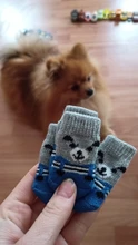 Conjunto de 4 Calcetines antideslizantes de algodón para perros pequeños, para otoño e invierno, antideslizantes, protectores de patas