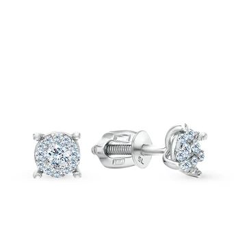 

Gold earrings "diamonds of Yakutia" sunlight sample 585