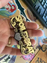 Collares personalizados con Nombre del bebé para niños y mujeres, placas con nombre personalizadas, acrílico, corte láser, joyería