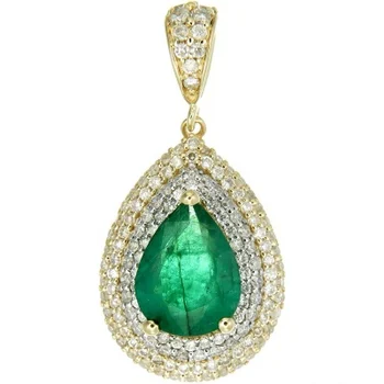 

Sargon Jewelry pendant with emerald and diamonds in Yellow Gold