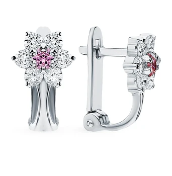 

Silver earrings with cubic zirconia sunlight sample 925