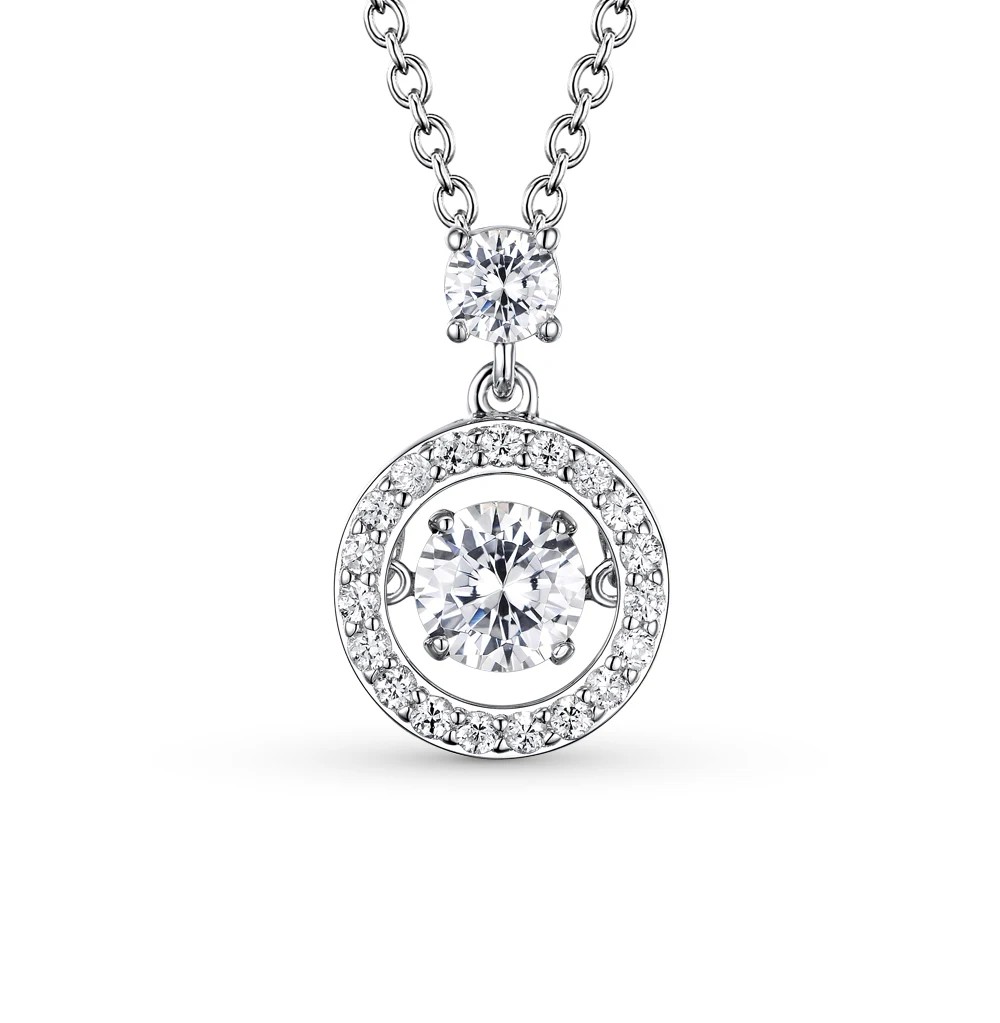 Серебряная подвеска с фианитами SUNLIGHT проба 925