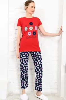 

Trend Alacati Style Women Printed Pajamas set ALC-X3925