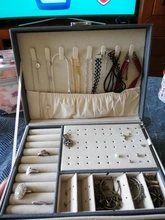 Caja de almacenamiento de joyas de cuero PU, embalaje multifunción portátil de estilo europeo con cajón, regalo de invierno