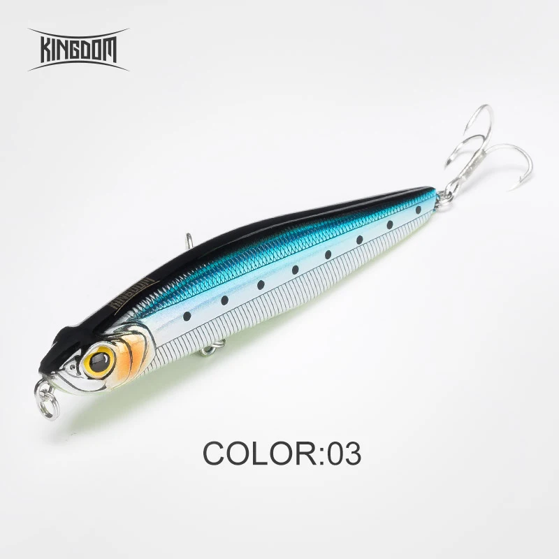 Color 3 Kingdom твердая приманка для рыбалки Тонущий Карандаш воблеры 100 мм 29,7 г 85 мм 19,4 г морской бас длинные приманки искусственная модель наживки 5503 - Цвет: Color 3