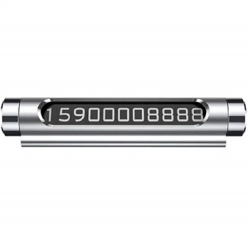 Парковочная карта Baseus All Metal Temporary Parking Number Plate dual number (ACNUM C0S) Silver|Наклейки для салона