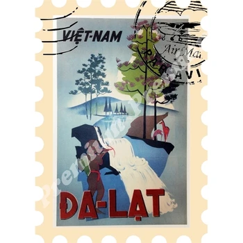 

Vietnam souvenir magnet vintage tourist poster