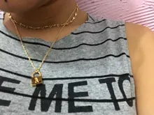 Collar de acero inoxidable chapado en oro para mujer, cadena de eslabones en O chapado en oro, regalo de cumpleaños para mujer