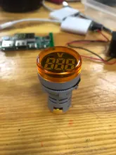 Mini voltímetro Digital redondo de 22mm, medidor de voltaje de CA 12-500V, Monitor de potencia, indicador LED, lámpara piloto, bricolaje